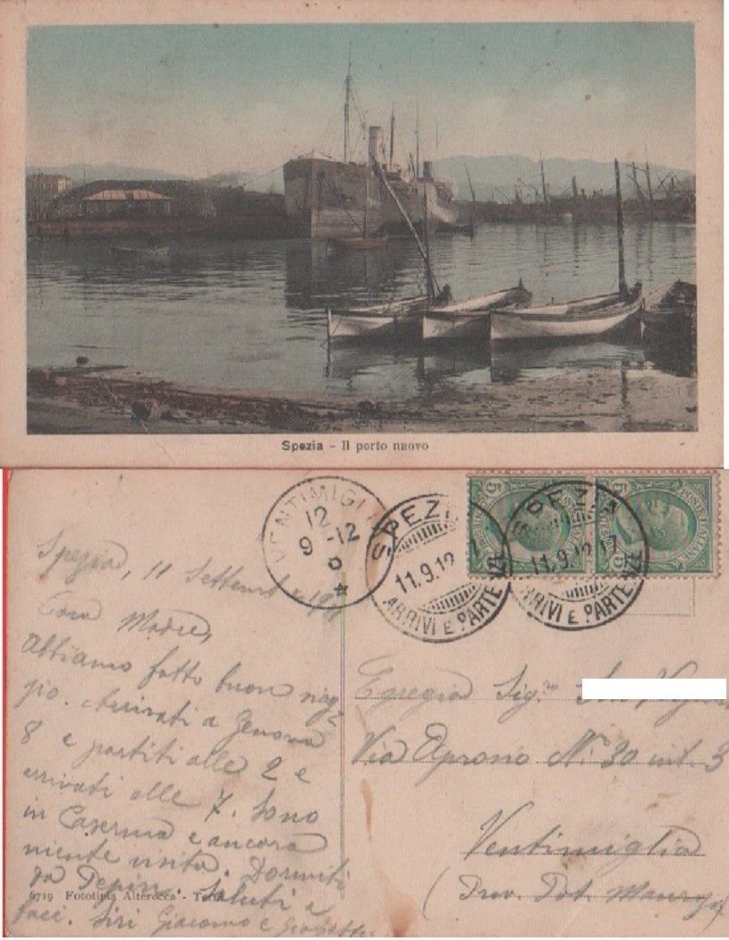 Spezia. Il porto nuovo. Viaggiata 1912 | Immagine principale