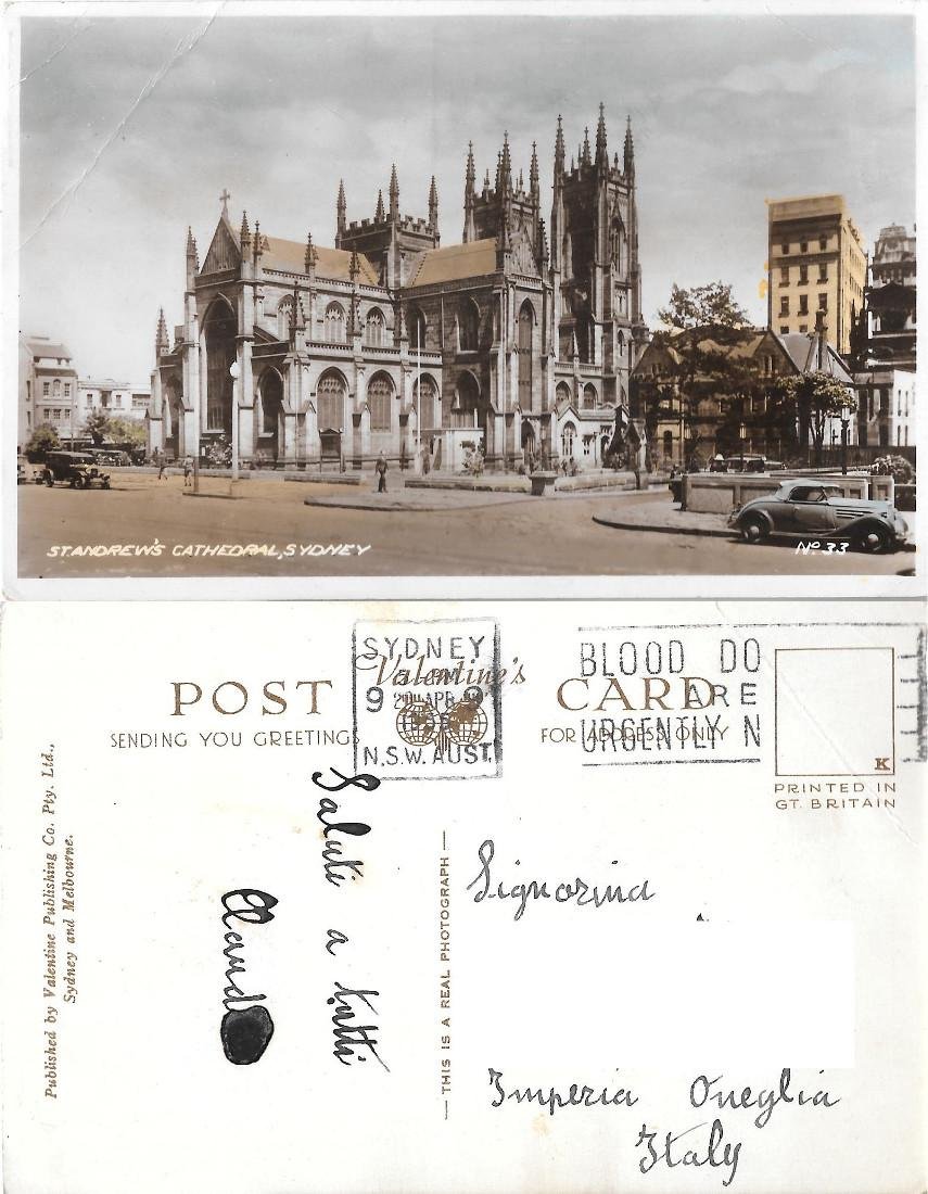 St. Andrew's Cathedral. Sydney. Viaggiata 1956 | Immagine principale