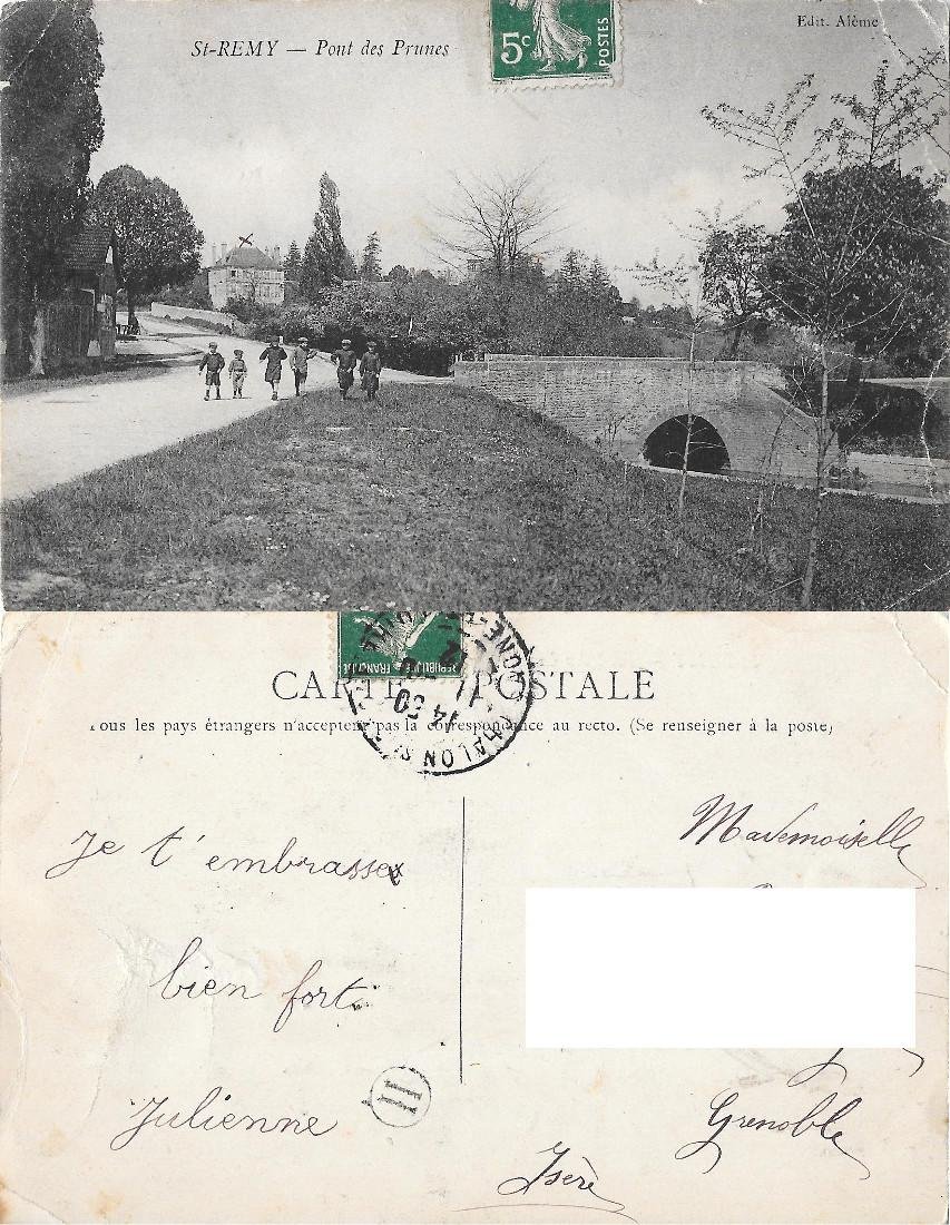 St. Remy (Chalon sur Saone). Pont des Prunes. Viaggiata 1911 | Immagine principale