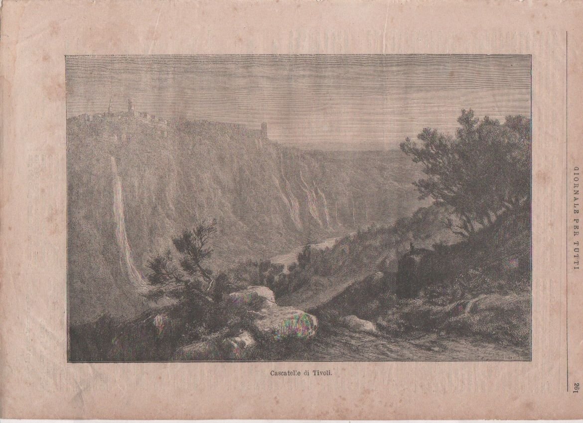 Stampa antica 1872 - Cascatelle di Tivoli | Immagine principale