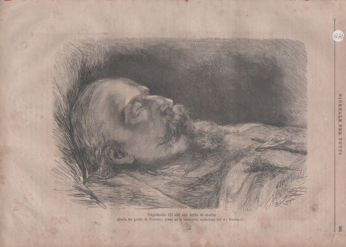 Stampa antica 1872 - Napoleone III sul suo letto di … | Immagine principale