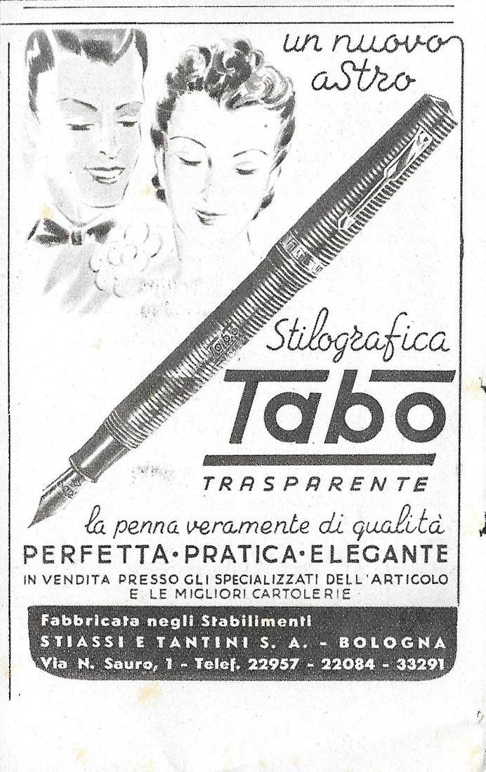 Stilografica Tabo trasparente. Advertising 1941 | Immagine principale
