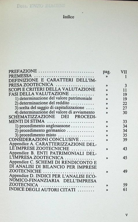 Stima Dell'Impresa Zootecnica Libro Maurizio Grillenzoni Edagricole 882062110X