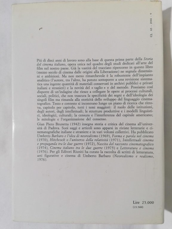 Storia Del Cinema Italiano 1895-1945 Brunetta | Immagine Gallery 2