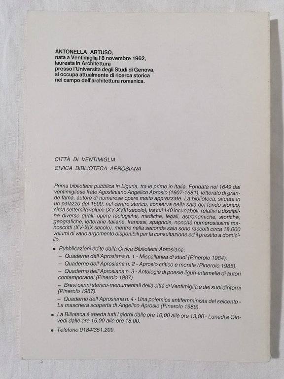 Storia del Restauro Architettonico dei Monumeti di Ventimiglia Alta Libro …