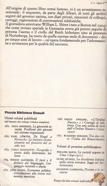 Storia del Terzo Reich. 2 Volumi Piccola Biblioteca Einaudi | Immagine Gallery 4