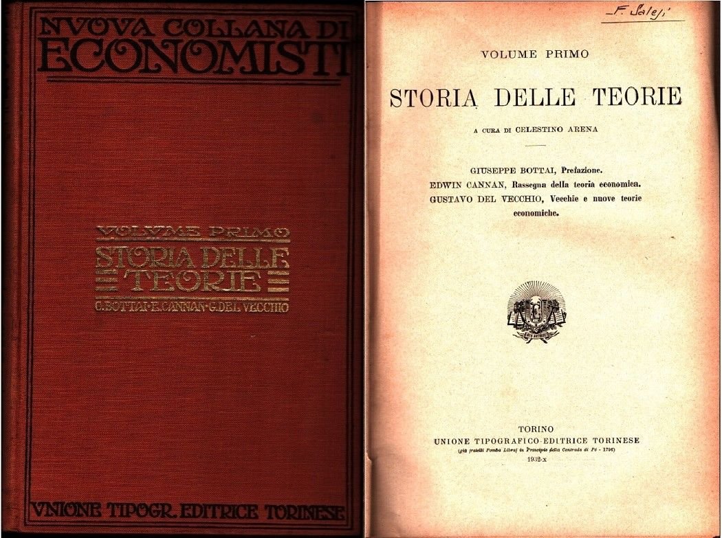 Storia delle teorie. Vol. I Nuova Collana di Economisti | Immagine principale
