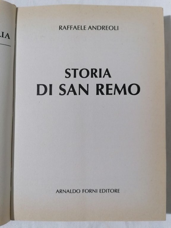 Storia Di Sanremo Libro Raffaele Andreoli Arnaldo Forni Ristampa 1984