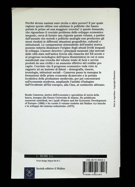 Storia Economica del Mondo Libro Rondo Cameron 1998 il Mulino …
