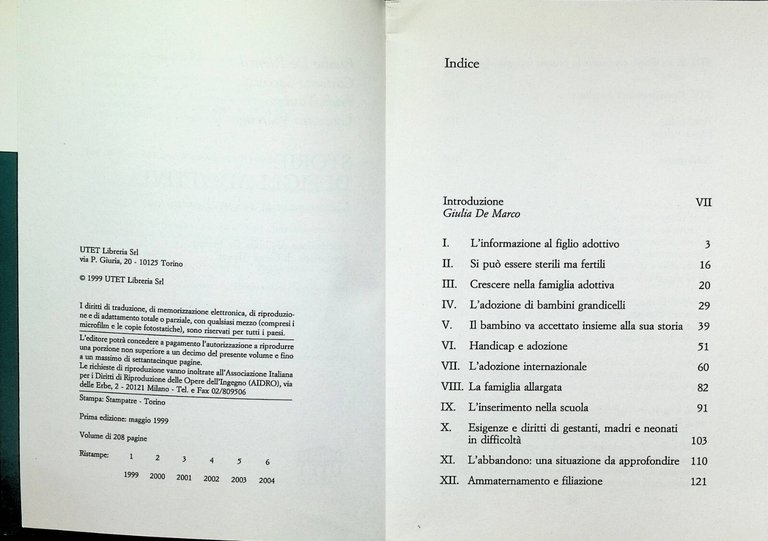 Storie Di FIgli Adottivi L'Adozione Vista Dai Protagonisti Libro UTET …