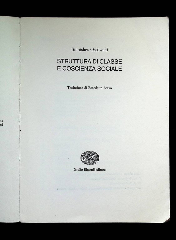 Struttura di Classe e Coscienza Sociale