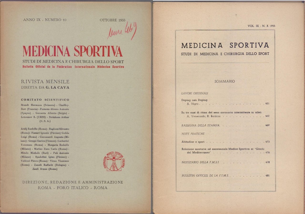 Studi di Medicina e Chirurgia dello Sport Anno IX Numero … | Immagine principale