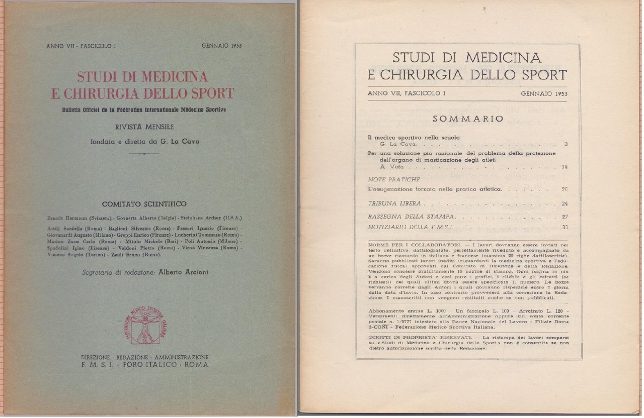 Studi di Medicina e Chirurgia dello Sport Anno VII Fascicolo … | Immagine principale