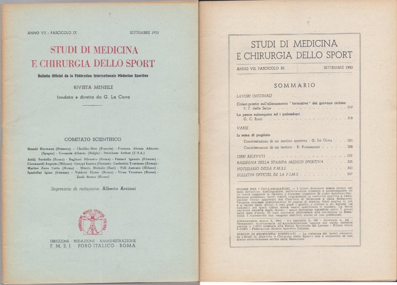 Studi di Medicina e Chirurgia dello Sport Anno VII Fascicolo … | Immagine principale