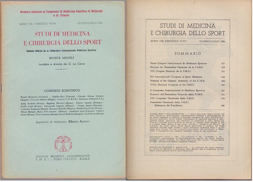 Studi di Medicina e Chirurgia dello Sport Anno VIII Fascicolo … | Immagine principale