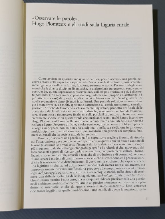 Studi etnografia e dialettologia ligure in memoria di Hugo Plomteux