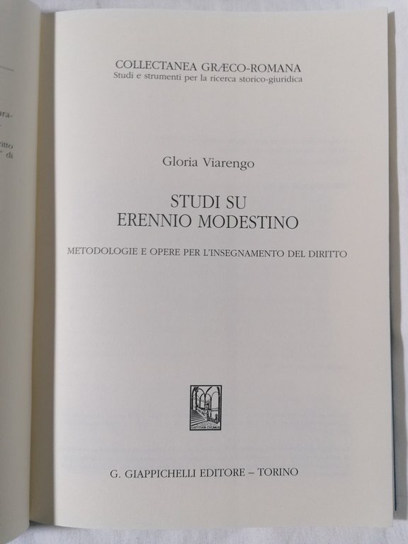 Studi su Erennio Modestino Libro metodologie per insegnamento del diritto …