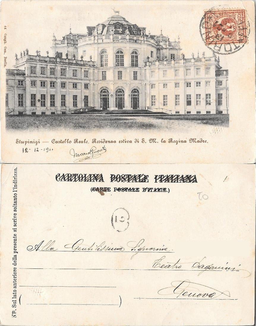 Stupinigi. Castello Reale. Viaggiata 1901 | Immagine principale