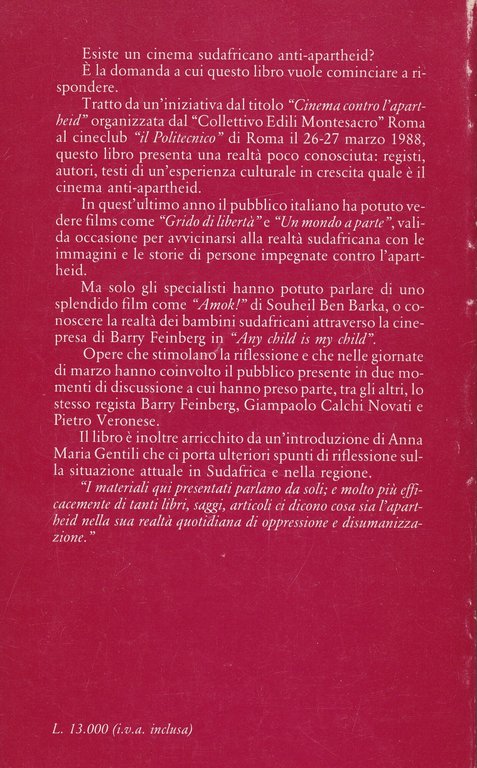 Sudafrica: cinema contro l'apartheid