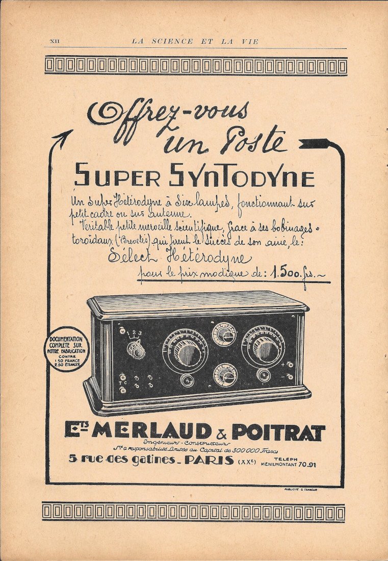 Super Syntodyne Merlaud &amp; Poitrat / DIffuseur Bardon - Advertising … | Immagine principale