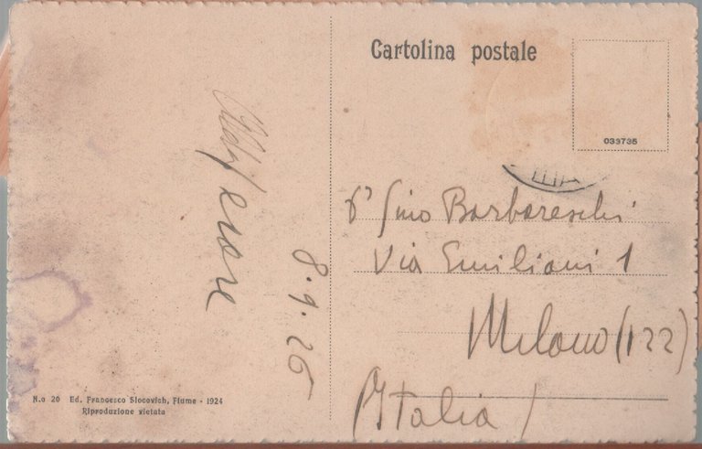 Susak. Pogled na Trsat (Croazia) . Viaggiata 1926 | Immagine Gallery 2