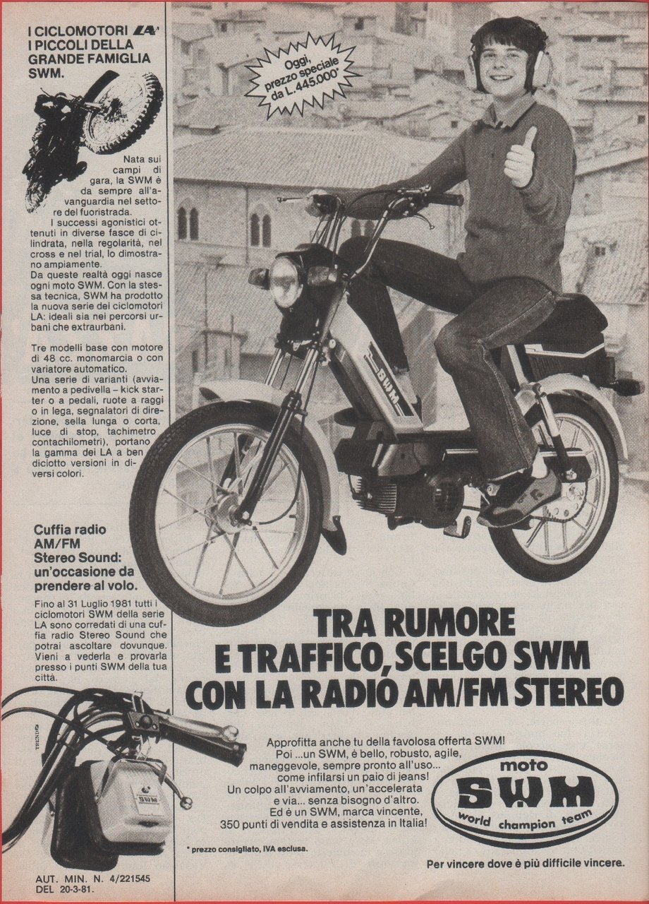 SWM Moto. Advertising 1981 | Immagine principale