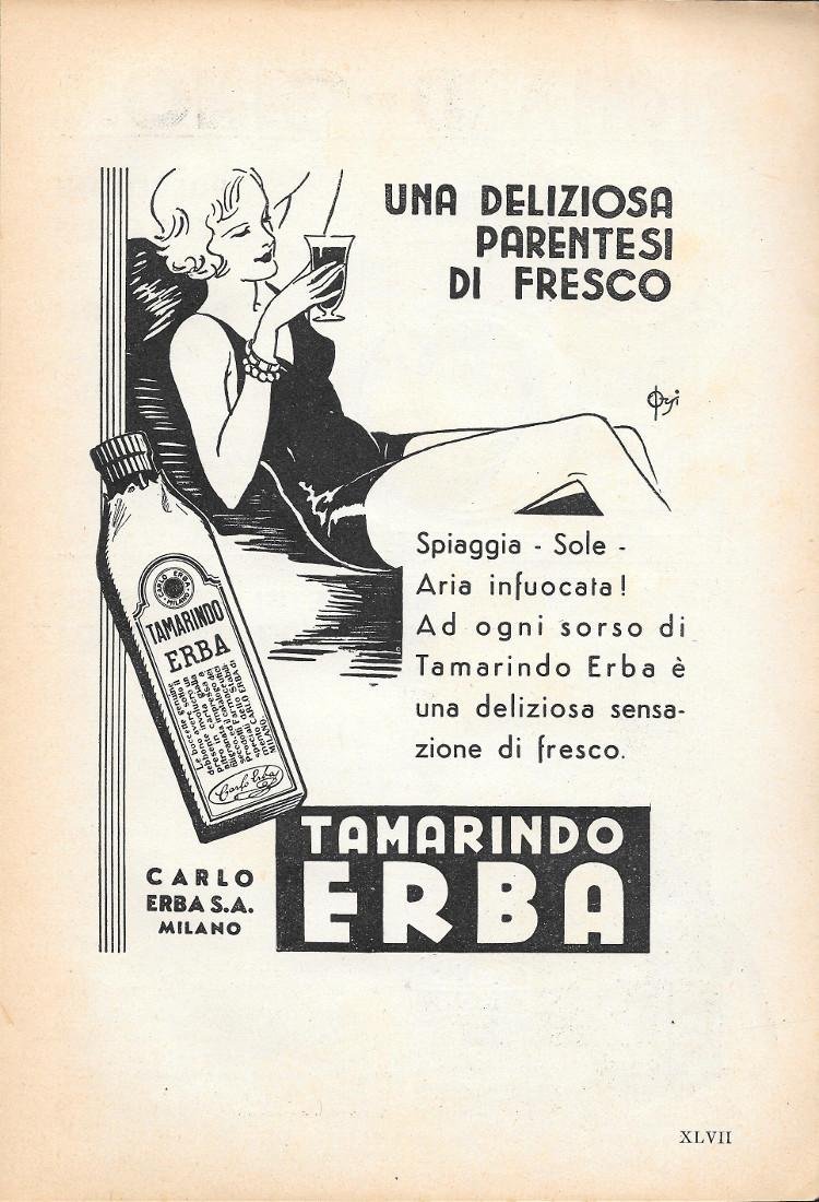 Tamarindo Erba. Advertising 1936 | Immagine principale