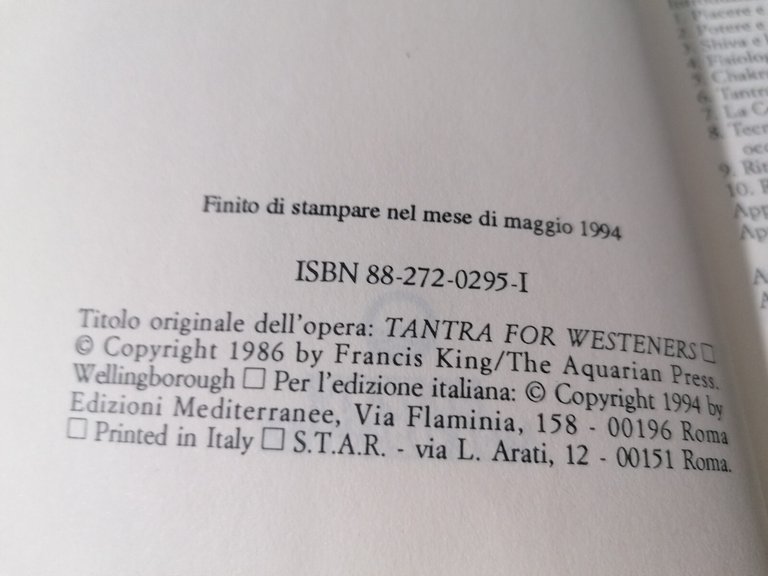 Tantra Per L'Occidente Libro King Realizzazione Mistica Attraverso Sessualità