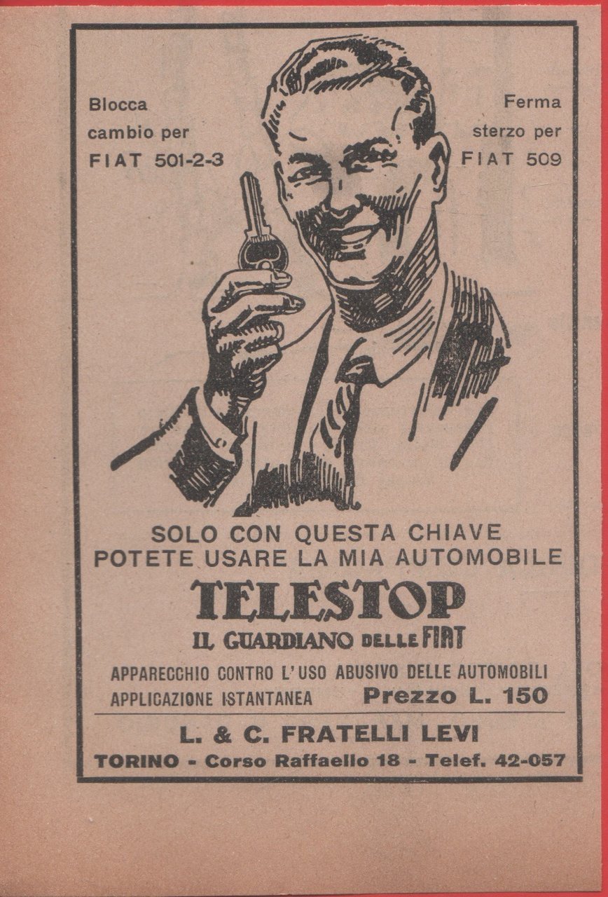 Telestop il guardiano delle Fiat Advertising 1926 | Immagine principale
