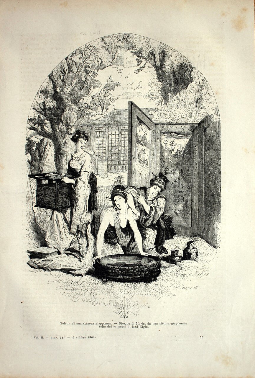Teletta di una signora giapponese. Stampa 1864 | Immagine principale