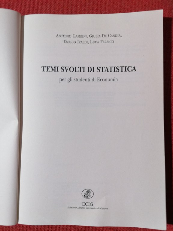 Temi svolti di statistica per gli studenti di Economia