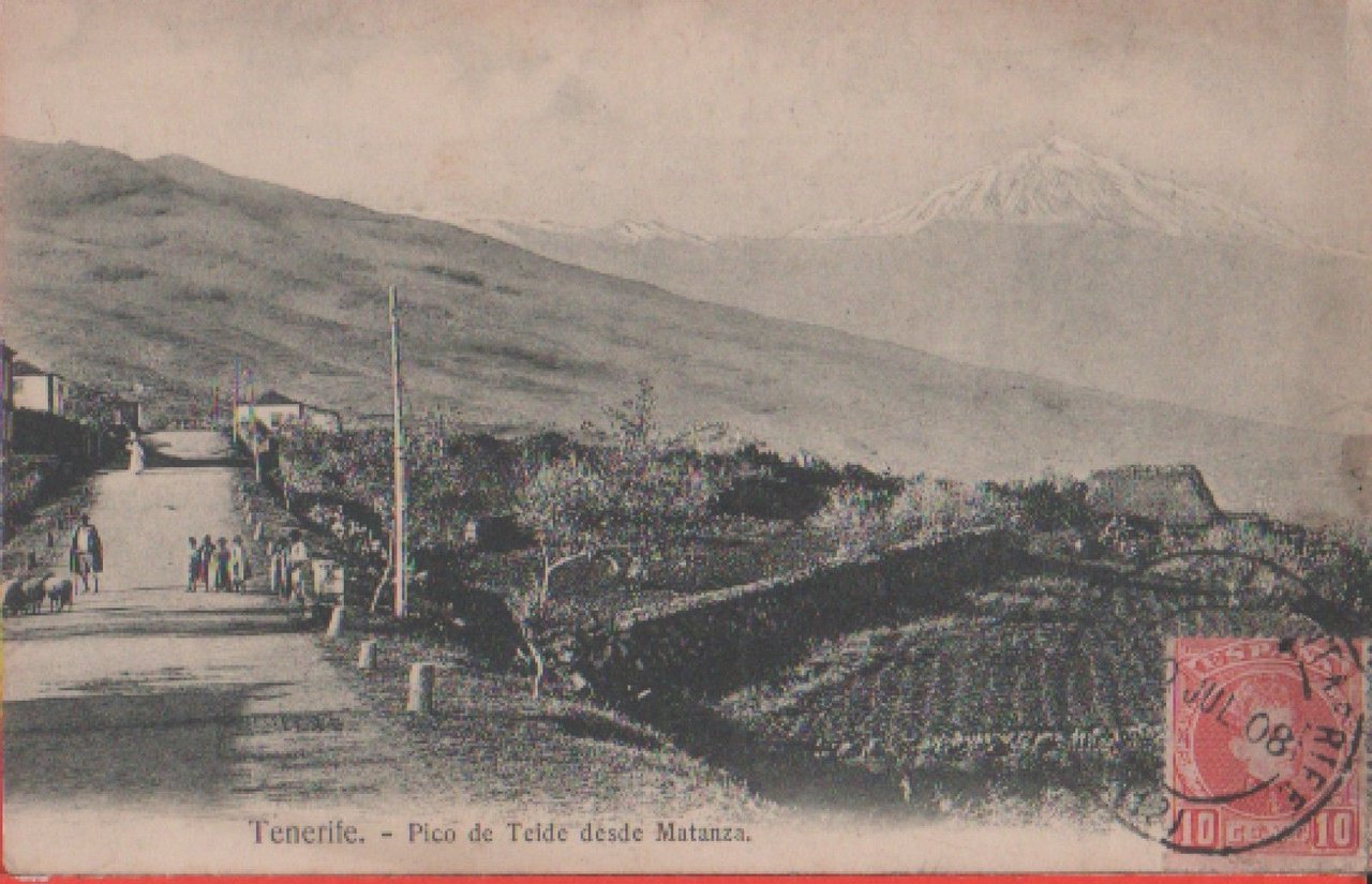 Tenerife. Pico de Teide desde Matanza. (Spagna) - Viaggiata 1908 | Immagine principale