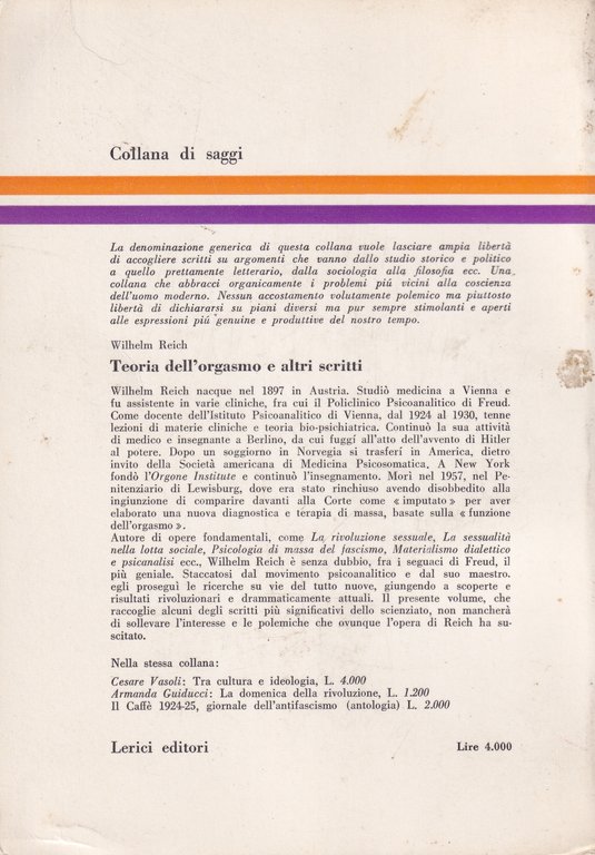 Teoria dell'orgasmo e altri scritti