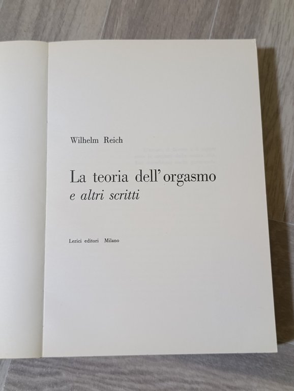 Teoria dell'orgasmo e altri scritti