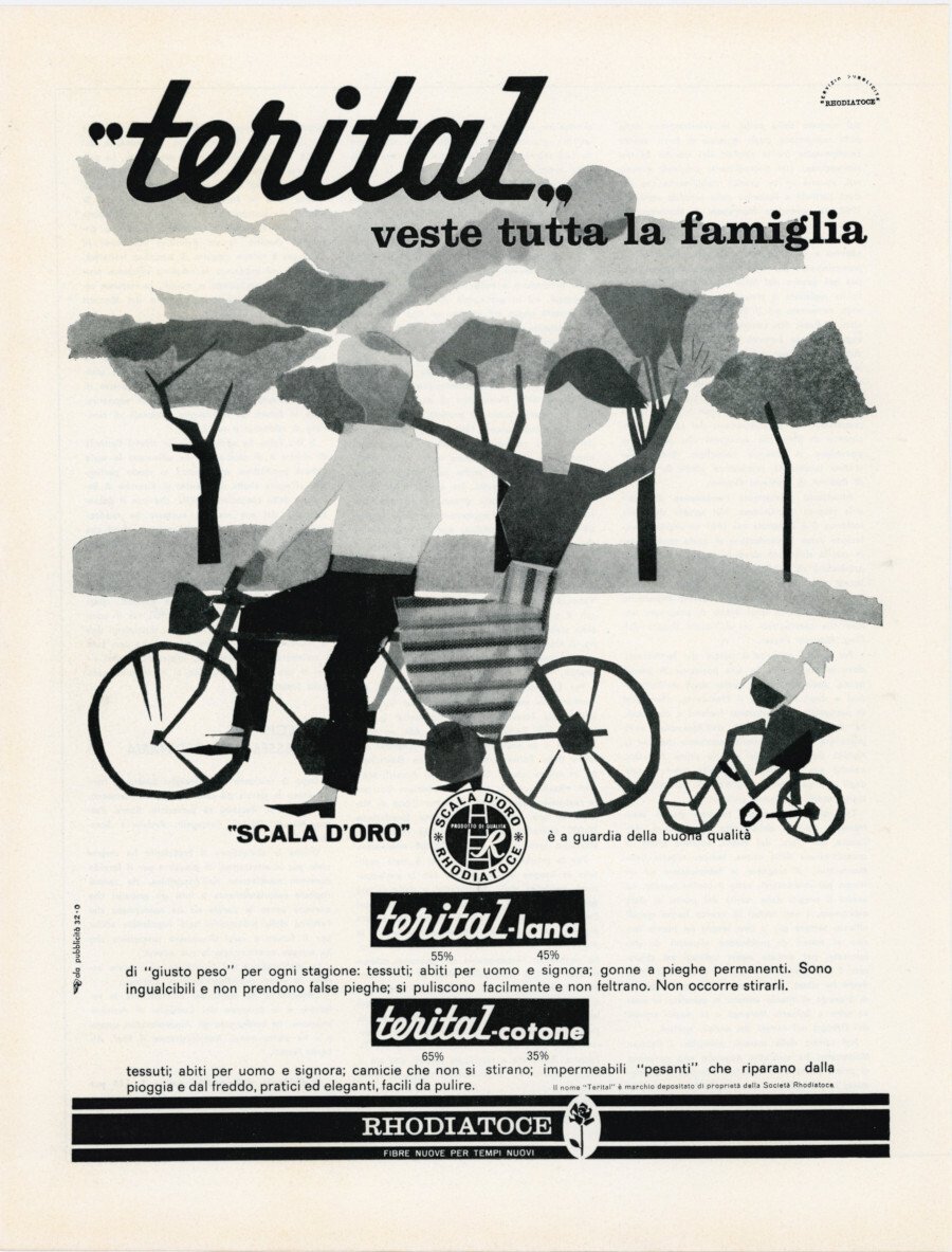 Terital veste tutta la famiglia. Advertising 1962 | Immagine principale