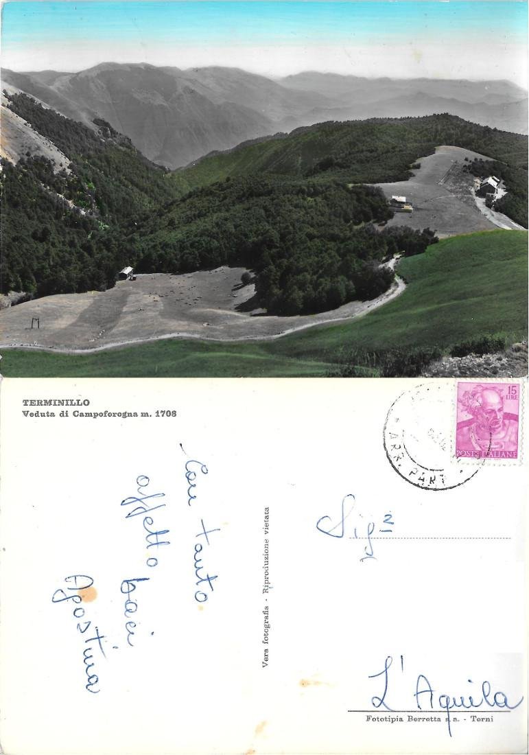 Terminillo. Veduta di Campoforogna. Viaggiata 1962 | Immagine principale