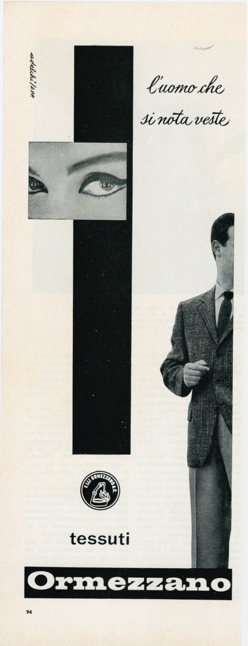 Tessuti Ormezzano. Advertising 1962 | Immagine principale