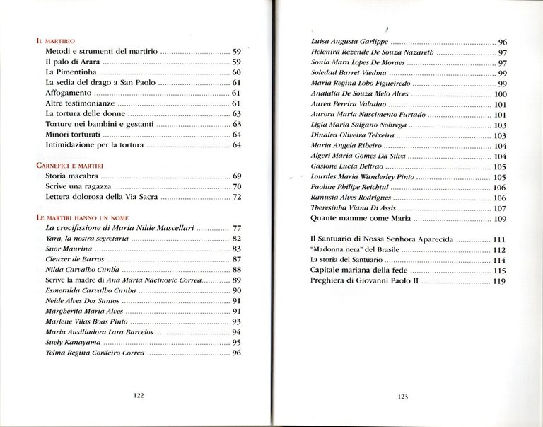Testimoni e Martiri il Sacrificio delle Donne Brasiliane Piccoli 9788888610207