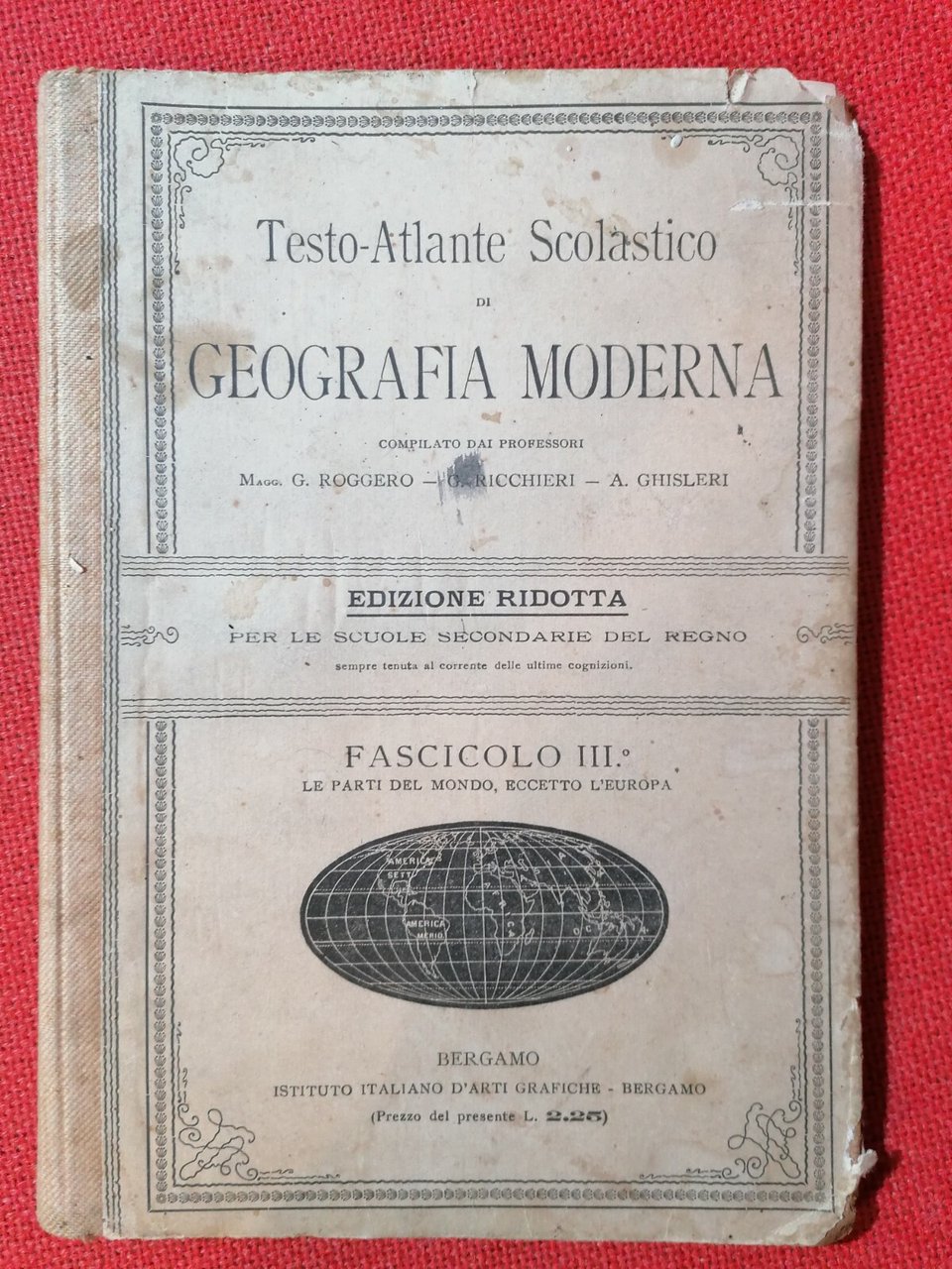 Testo Atlante scolastico di Geografia Moderna