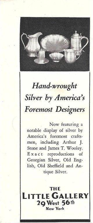The Little Gallery, New York. Hand-wrought SIlver by America's... Pubblicita …
