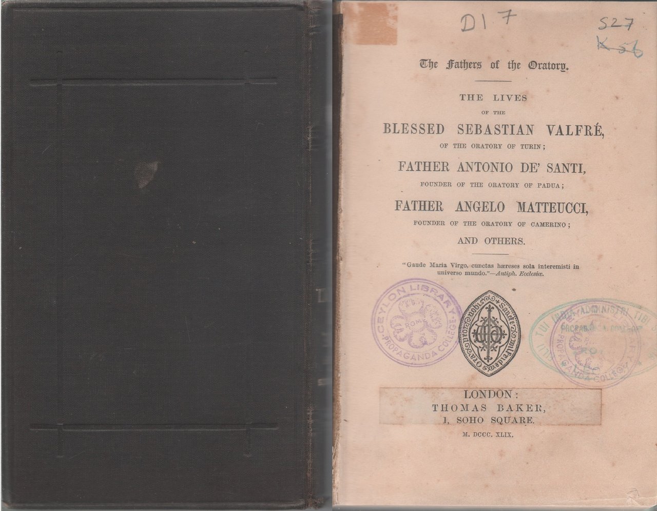 The Lives of the Blessed Sebastian Valfre, Antonio De' Santi, … | Immagine principale