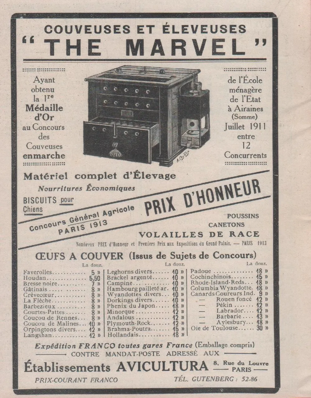 The Marvel. Couveuses et eleveuses. Advertising 1912 | Immagine principale