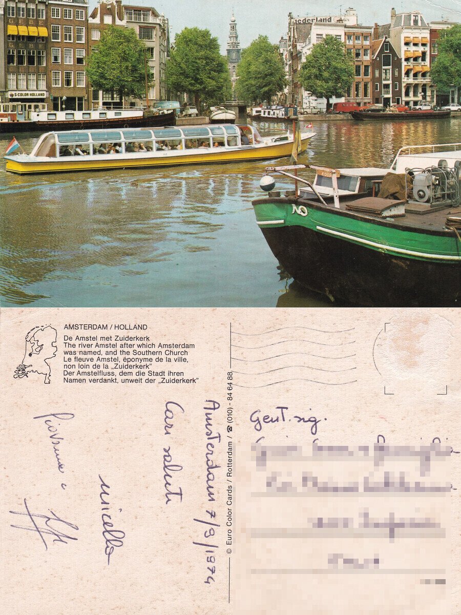 The river Amstel (Amsterdam) Holland - Viaggiata 1974 | Immagine principale