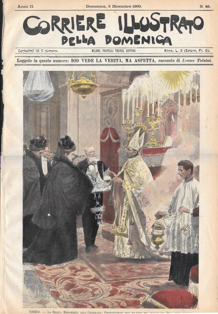Torino. La Regina Margherita alla Consolata. Stampa 1900 | Immagine principale