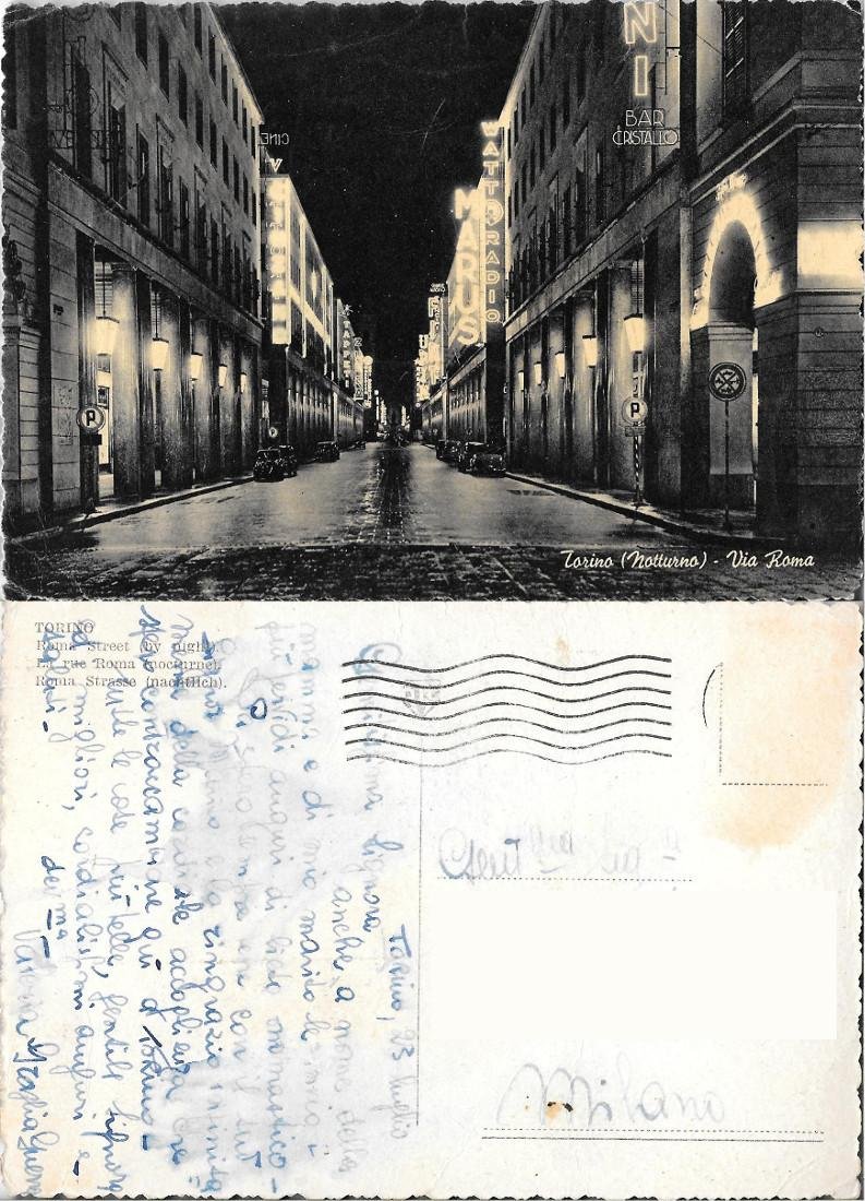 Torino (Notturno). Via Roma. Viaggiata | Immagine principale