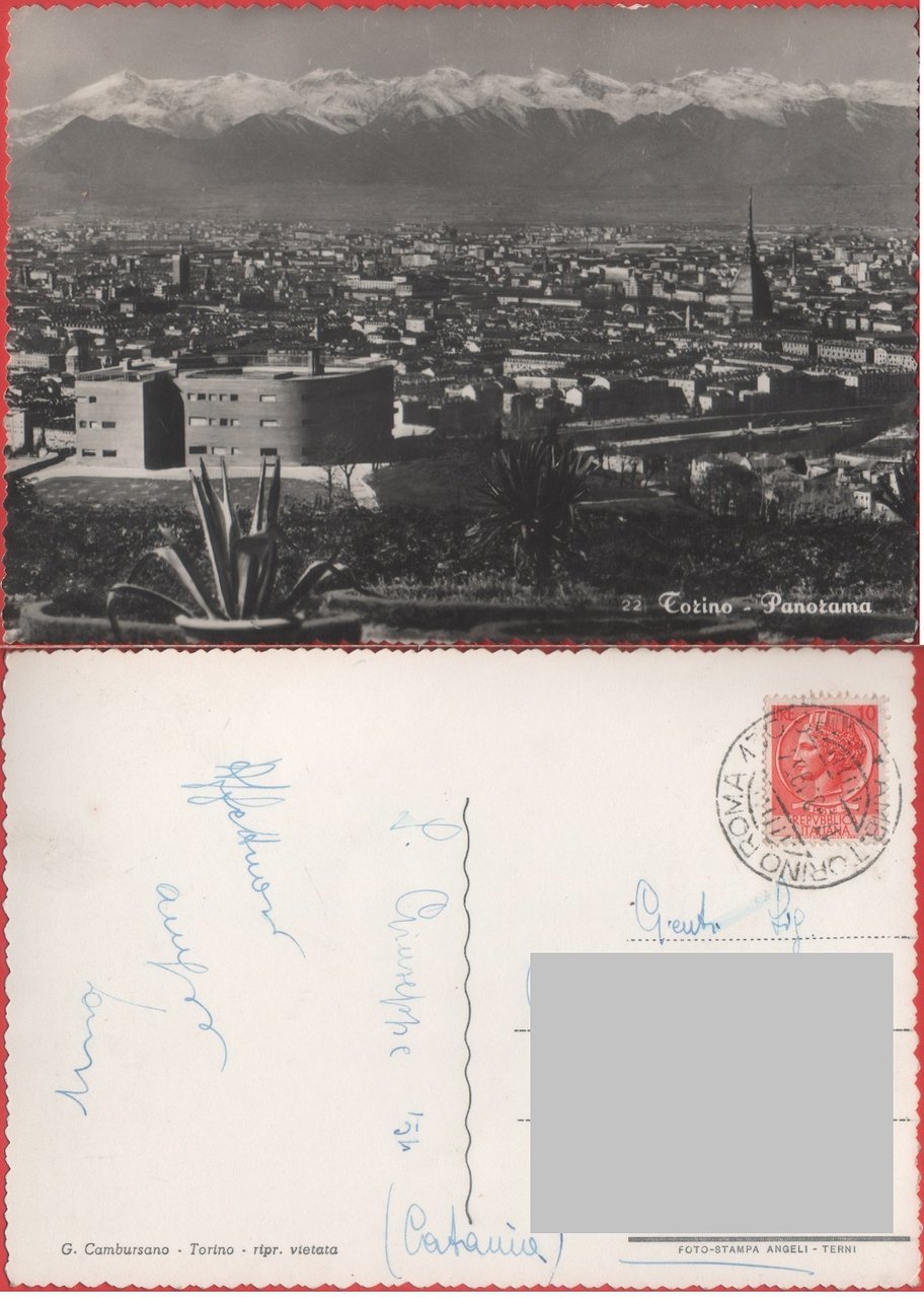 Torino. Panorama. Viaggiata 1954 | Immagine principale