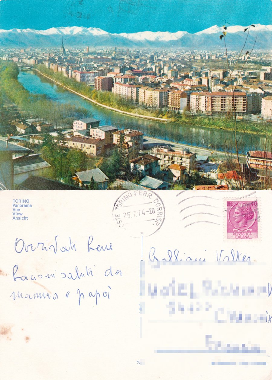 Torino. Panorama. Viaggiata 1974 | Immagine principale