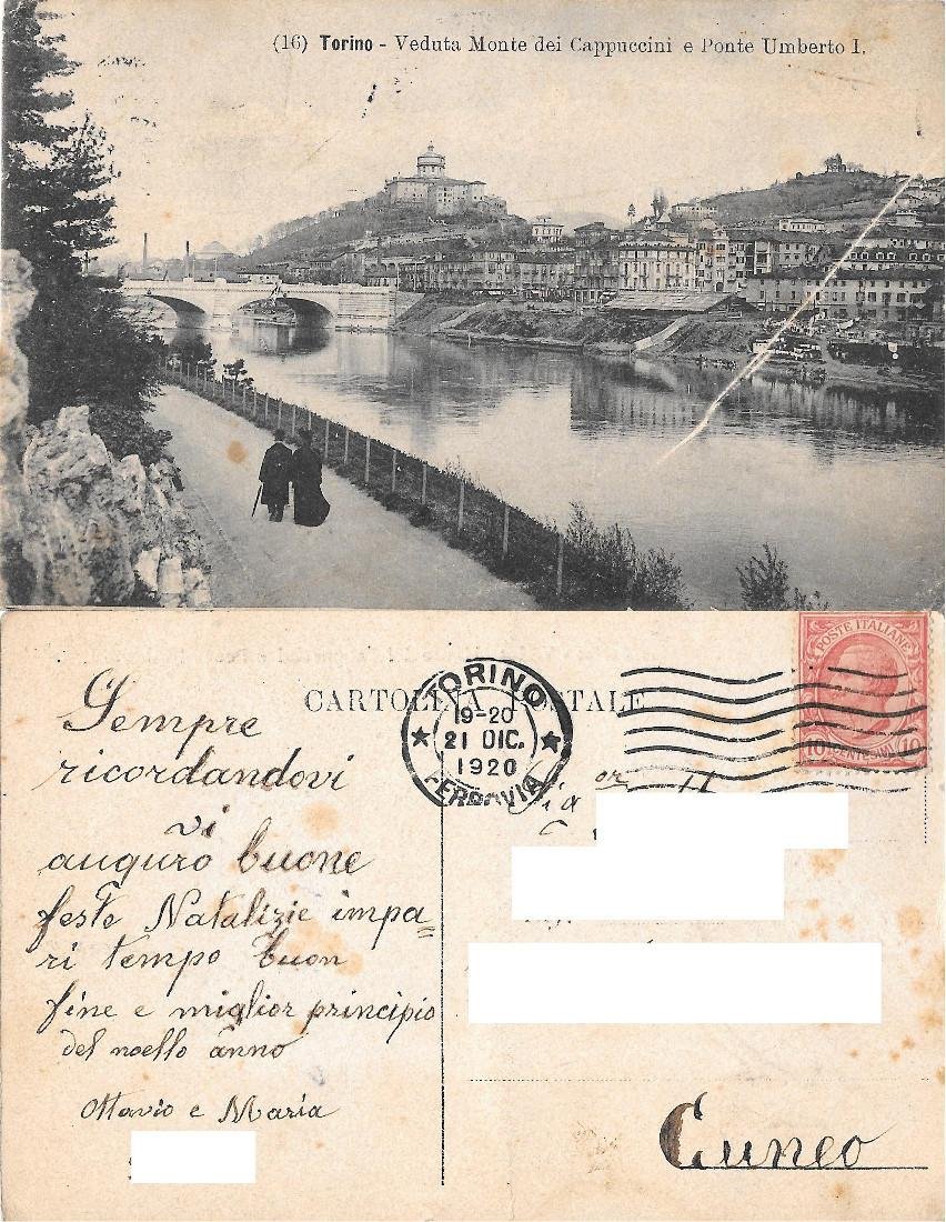 Torino. Veduta Monte dei Capuccini e Ponte Umberto I. Viaggiata … | Immagine principale
