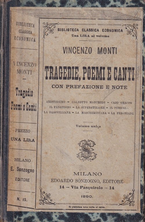 Tragedie poemi e canti