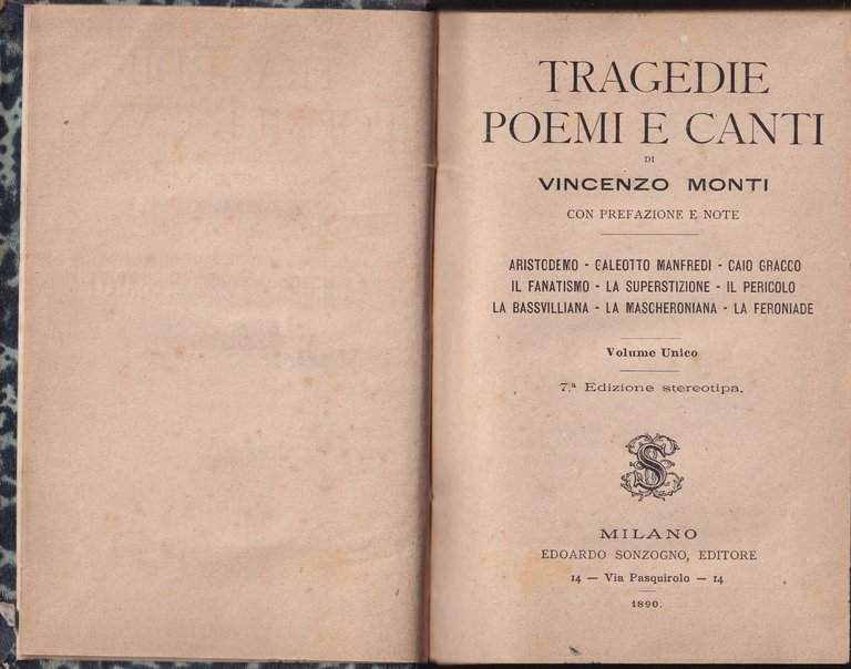 Tragedie poemi e canti